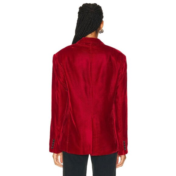 R13 Peak Lapel Ragged Blazer Red Velvet Size Medium NWT $1,295 - Picture 3 of 8